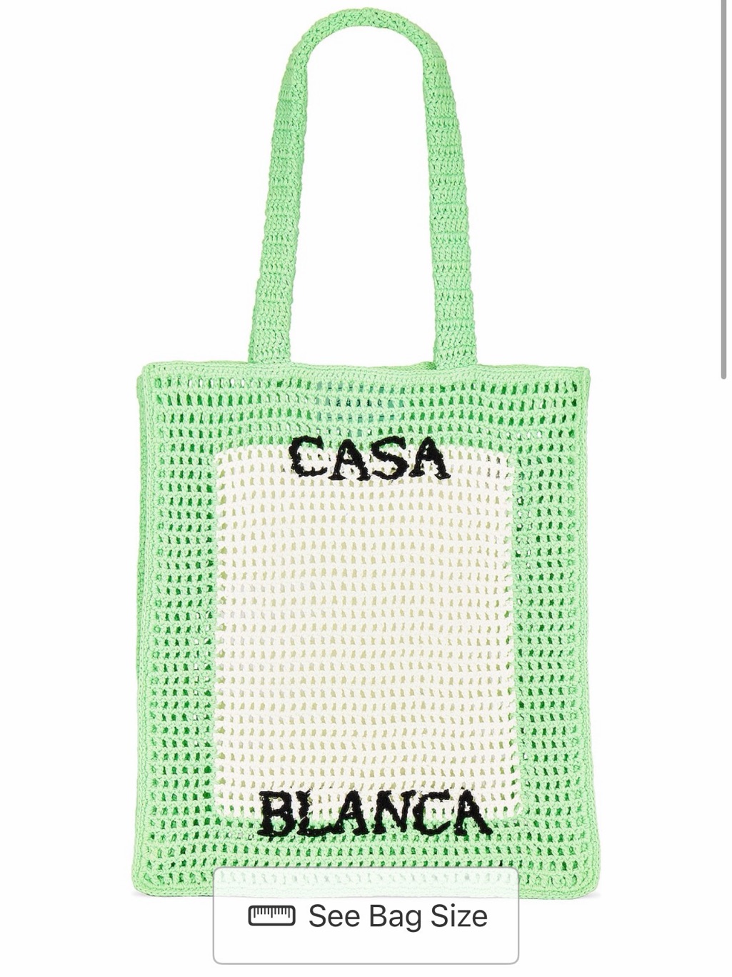 Casablanca Crochet Bag Pale Green Gently Worn